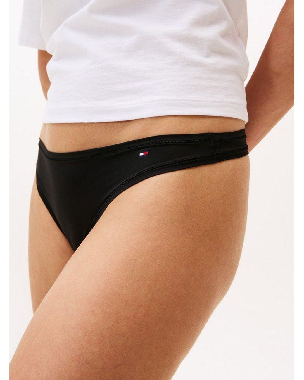 Tommy Hilfiger White String Thong (Ext.Sizes) Unifarben, Basic