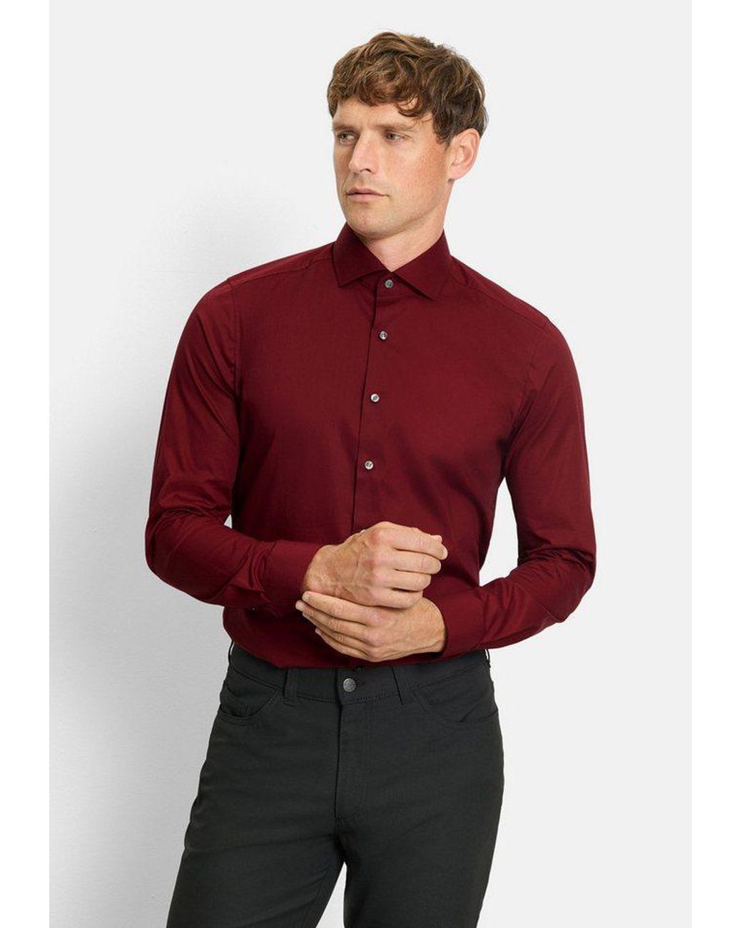 Olymp Langarmhemd _Nos in Red für Herren