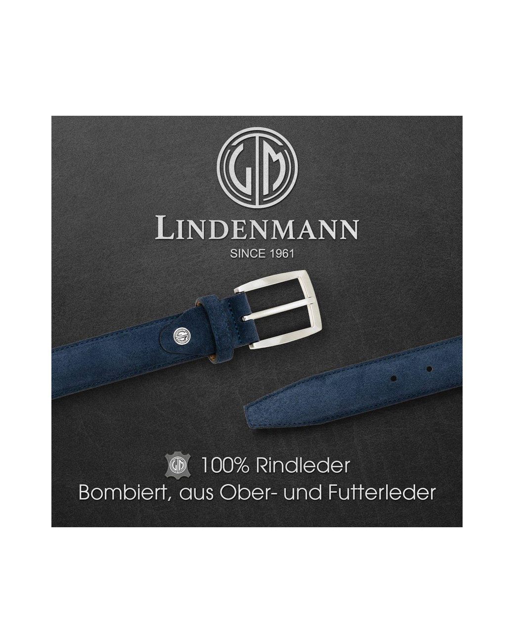 Lindenmann Ledergürtel in Blue für Herren