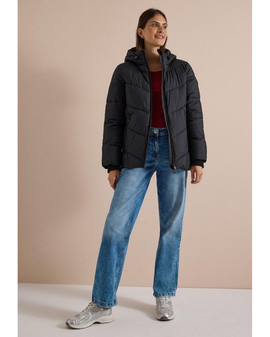 Cecil Black Softshelljacke Mit Kapuze