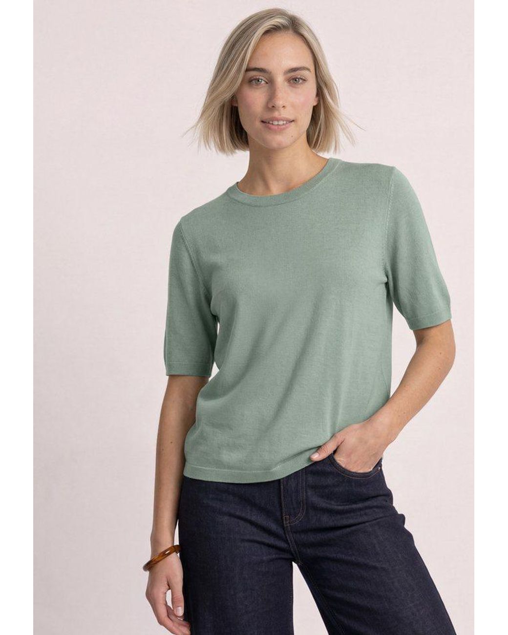 Street One Green Kurzarmpullover Softe Viskose