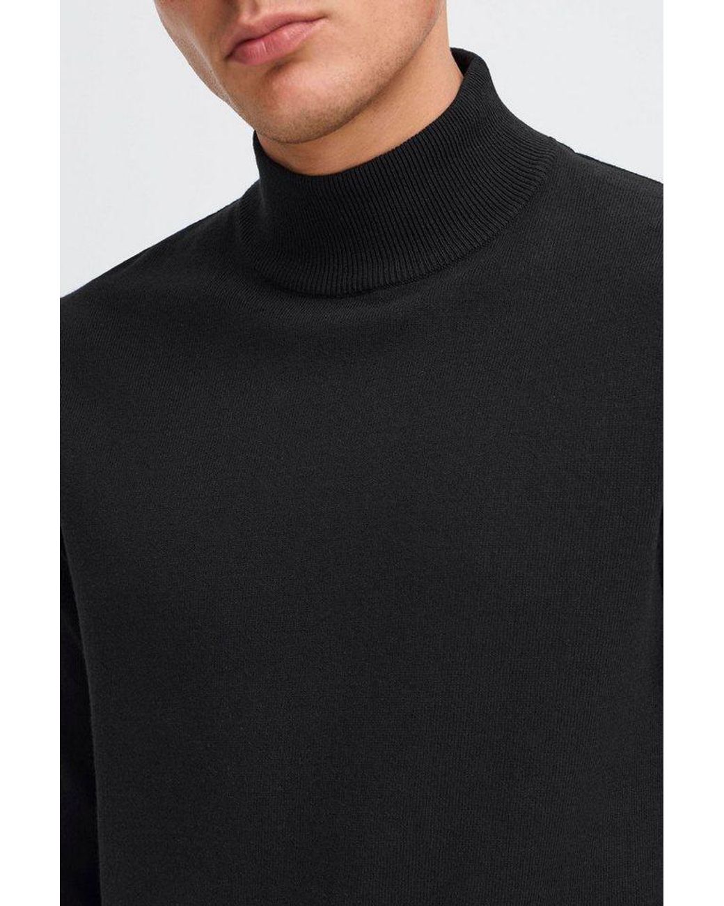 Solid Rollkragenpullover Sdakalmo Modischer Feinstrickpullover Mit Rollkragen in Black für Herren