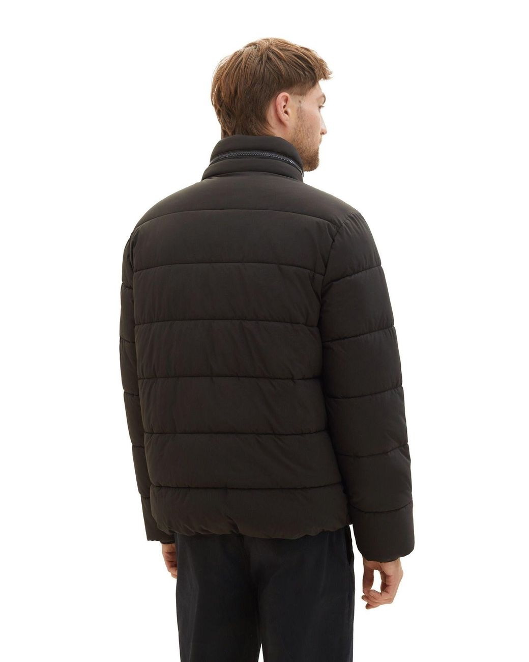 Steppjacke Kapuze (1-St) Lyst Jacke in mit Herren verstaubarer | DE Tom Tailor für Schwarz