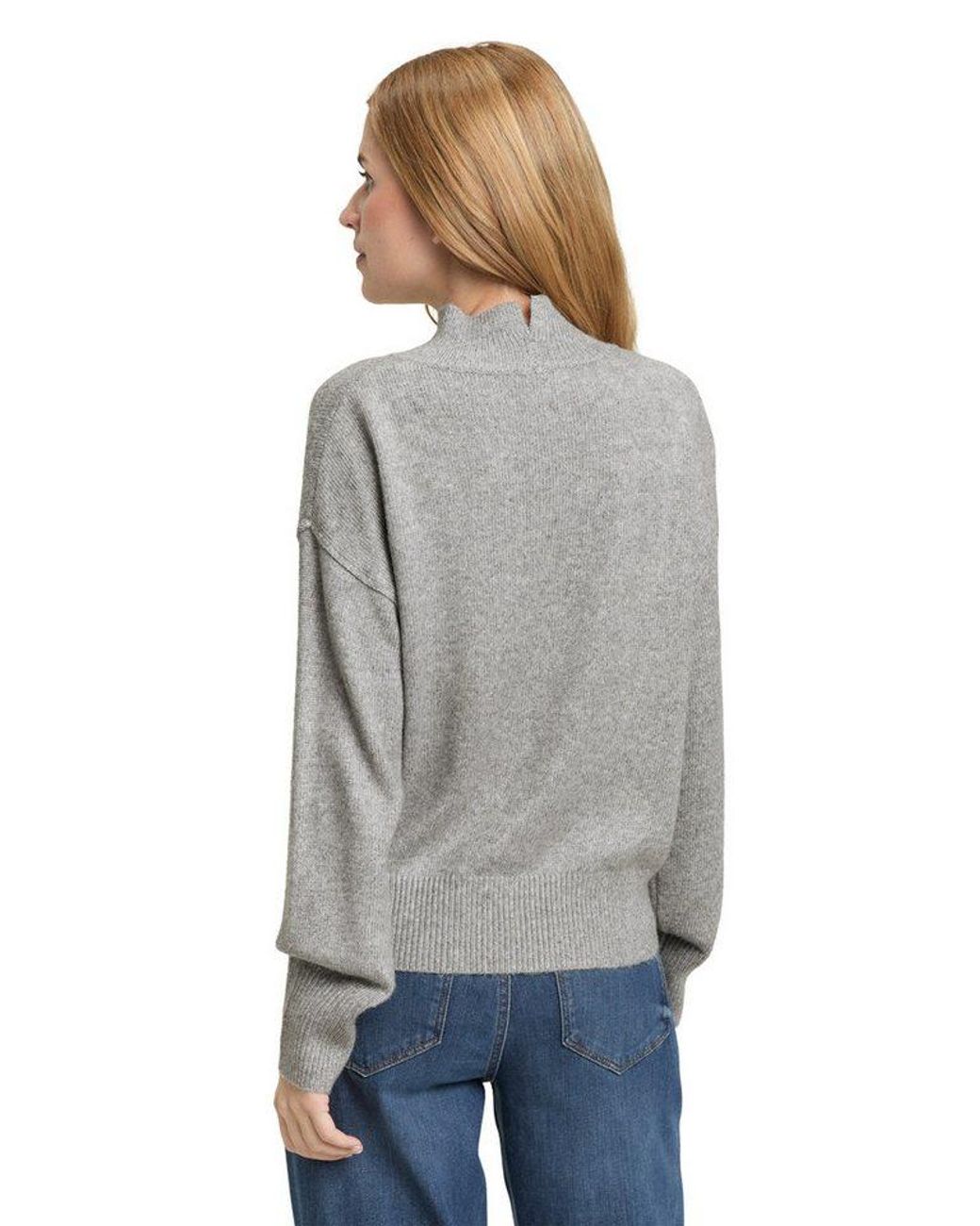 Tom Tailor Gray Strickpullover Mit Rippbündchen