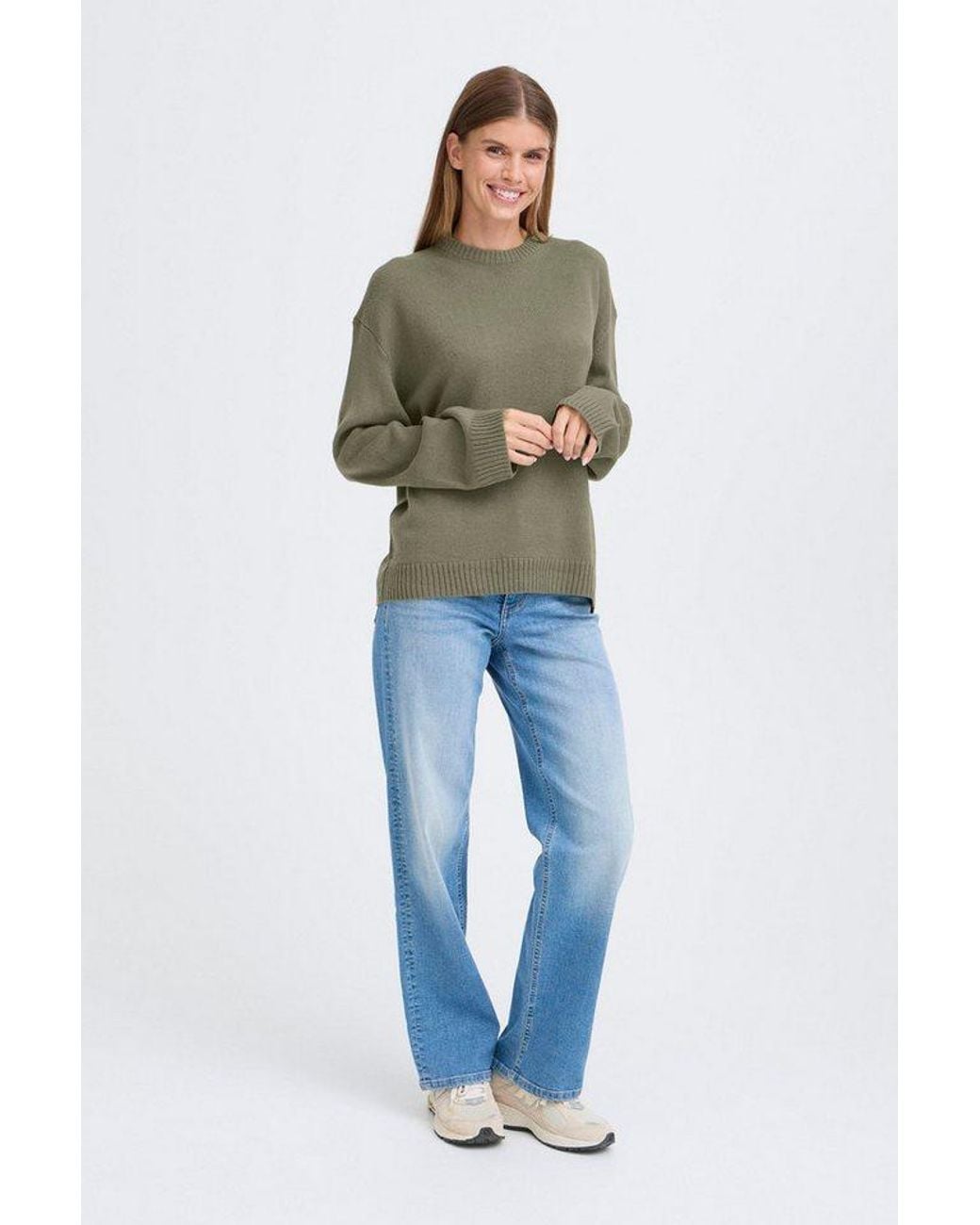 Oxmo Green Strickpullover Oxsamson Modischer Strickpullover