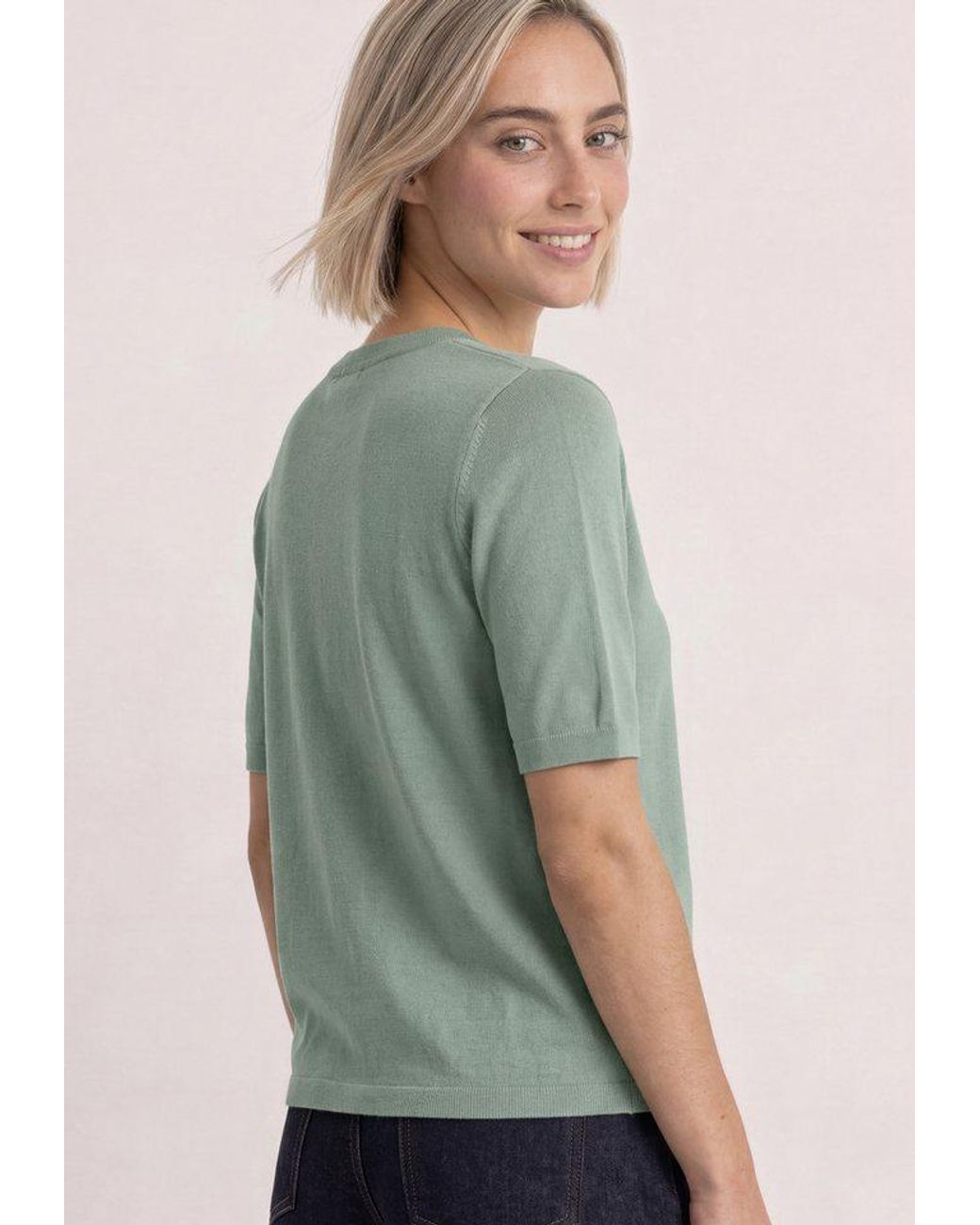 Street One Green Kurzarmpullover Softe Viskose