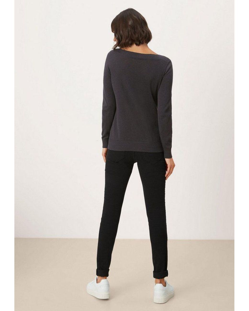 S.oliver Blue Longpullover Strickpullover Pullover Mit U-Boot-Ausschnitt