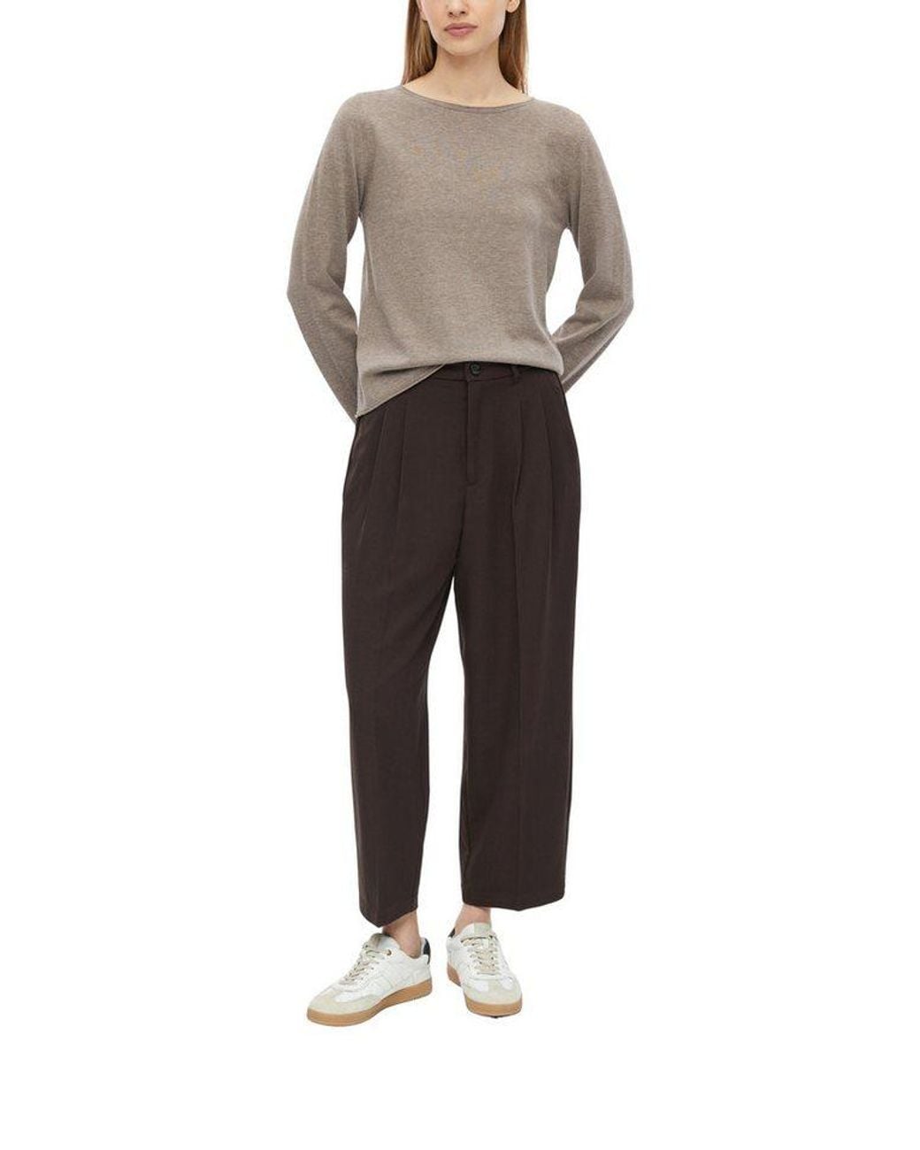 S.oliver Gray Strickpullover Mit U-Boot-Ausschnitt