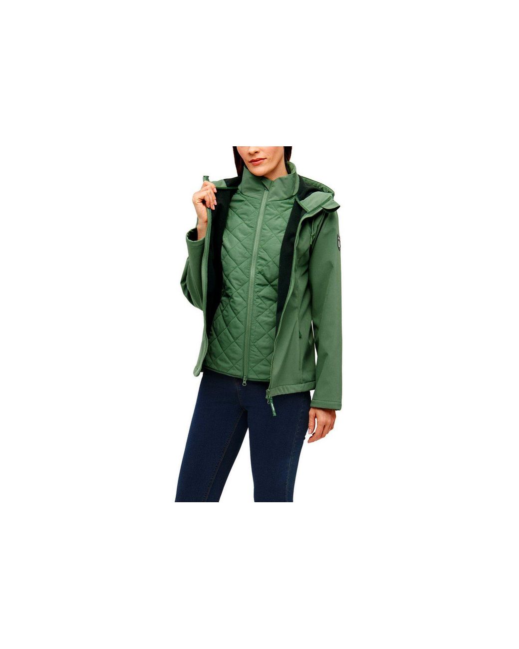 Derbe Green Softshelljacke Adeby Mit Gestepptem Einsatz