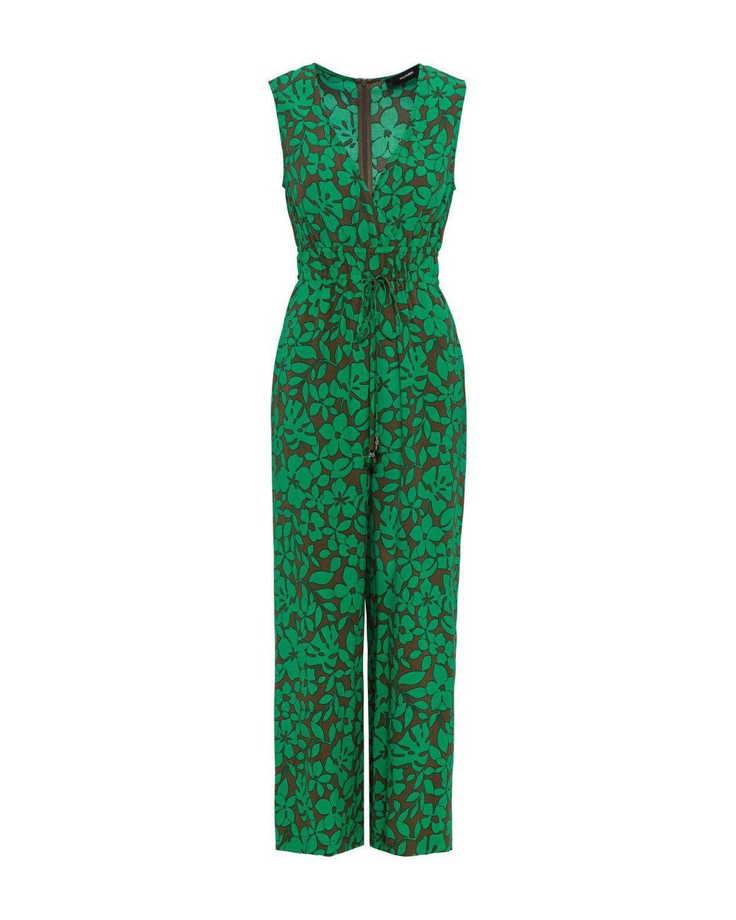 Hallhuber Jumpsuit Wide leg jumpsuit Aus Viskose crepe Mit Wickeloberteil in Grun Lyst DE
