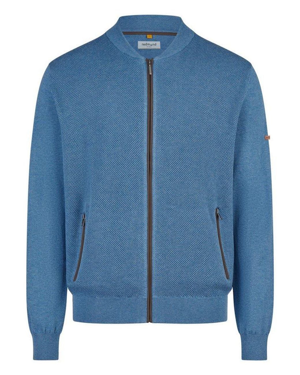 Redmond Strickjacke Basic (1-Tlg) Strickjacke in Blue für Herren