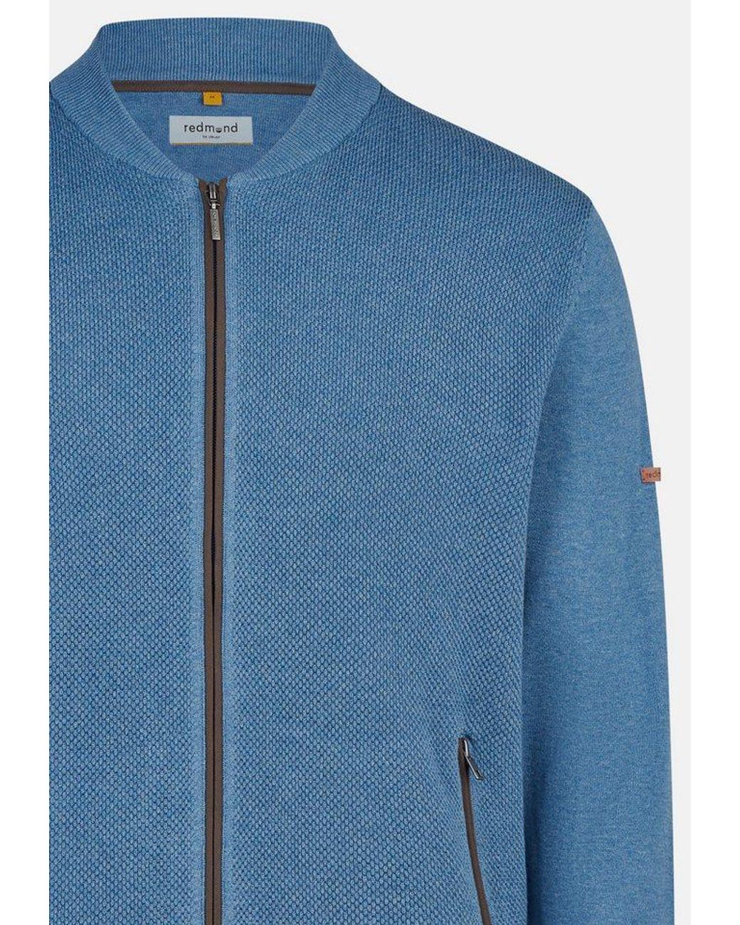 Redmond Strickjacke Basic (1-Tlg) Strickjacke in Blue für Herren