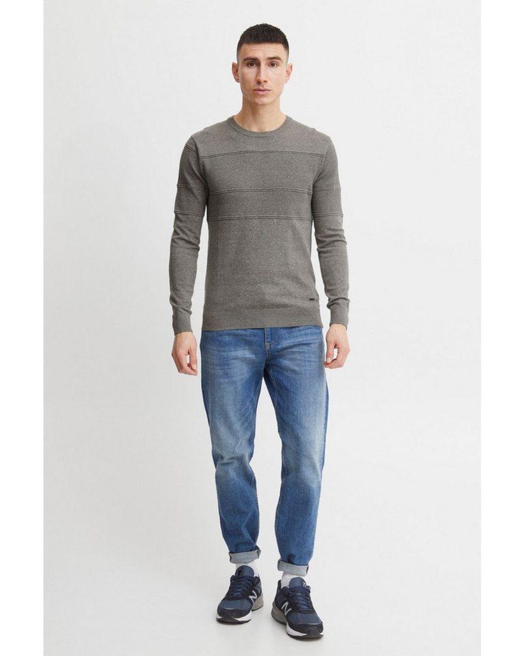 11 Project Strickpullover Pryannis Modischer Pullover in Gray für Herren