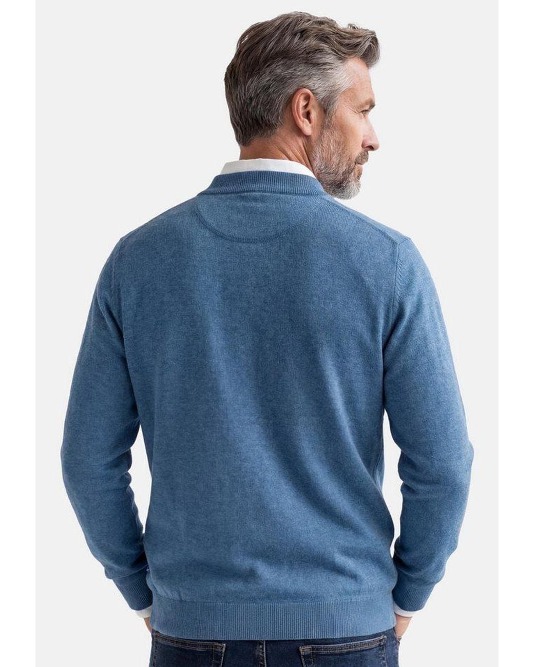 Redmond Strickjacke Basic (1-Tlg) Strickjacke in Blue für Herren