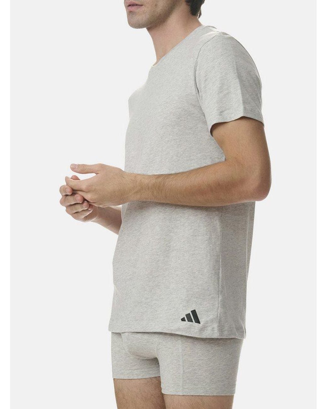Adidas T-Shirt Active Core Cotton (3-Tlg) Unterziehshirt Unterhemd Kurzarm in White für Herren
