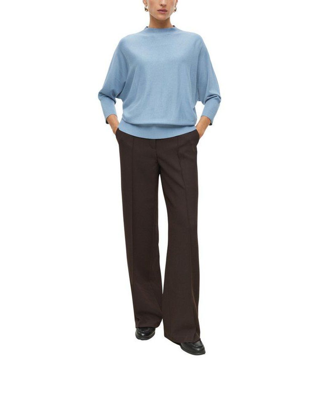 S.oliver Blue Strickpullover Rundhals Viskose