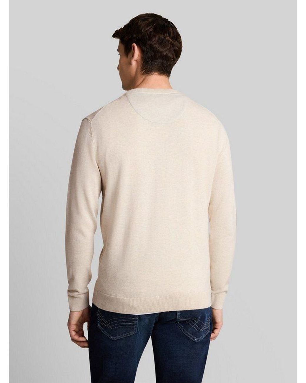 Tom Tailor Strickpullover Pullover & Strickjacken Basic Strickpullover Aus Baumwolle in Natural für Herren