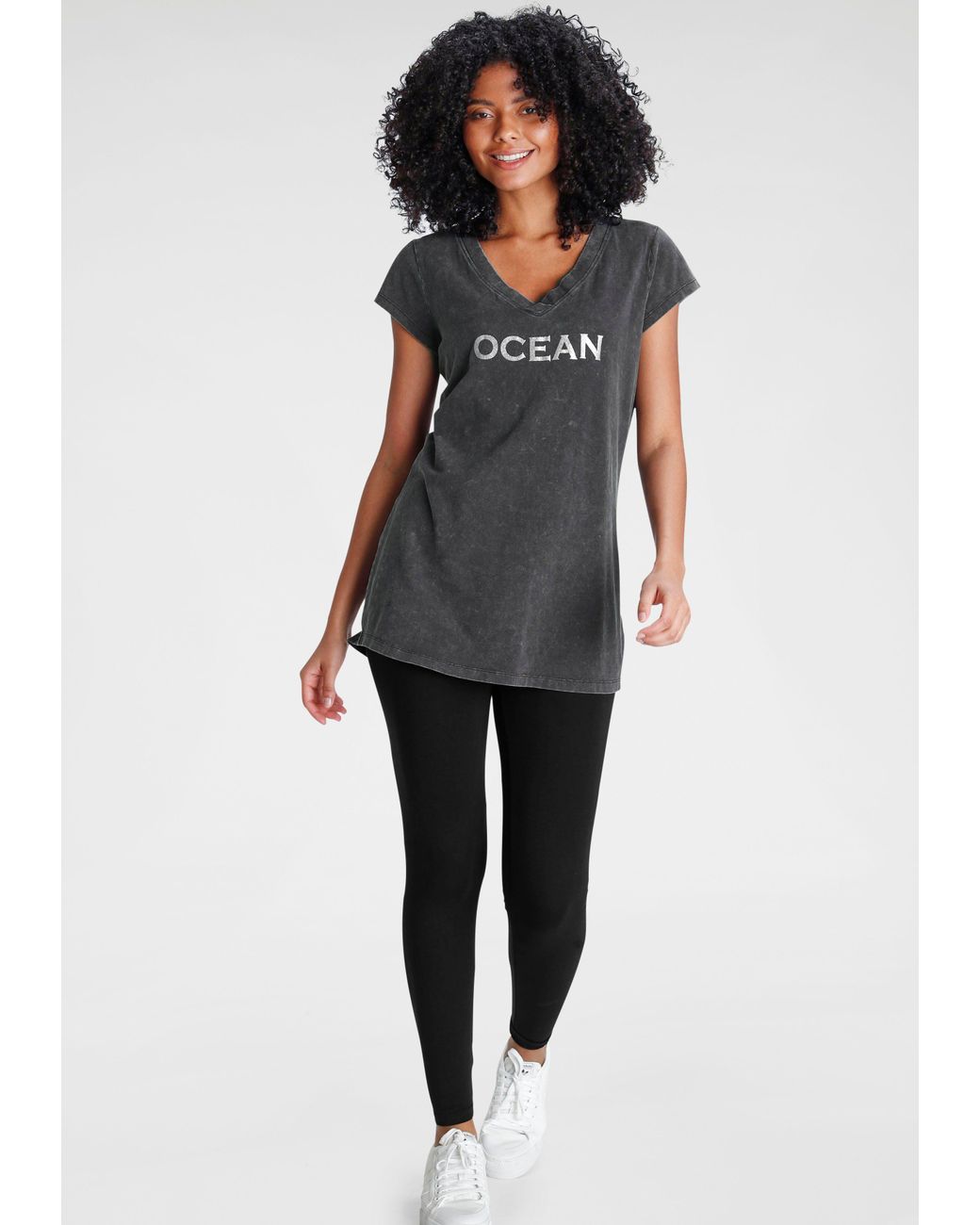 Ocean Sportswear Schwarz (Set, 2-tlg) Shirt DE in Longshirt Leggings Lyst + 