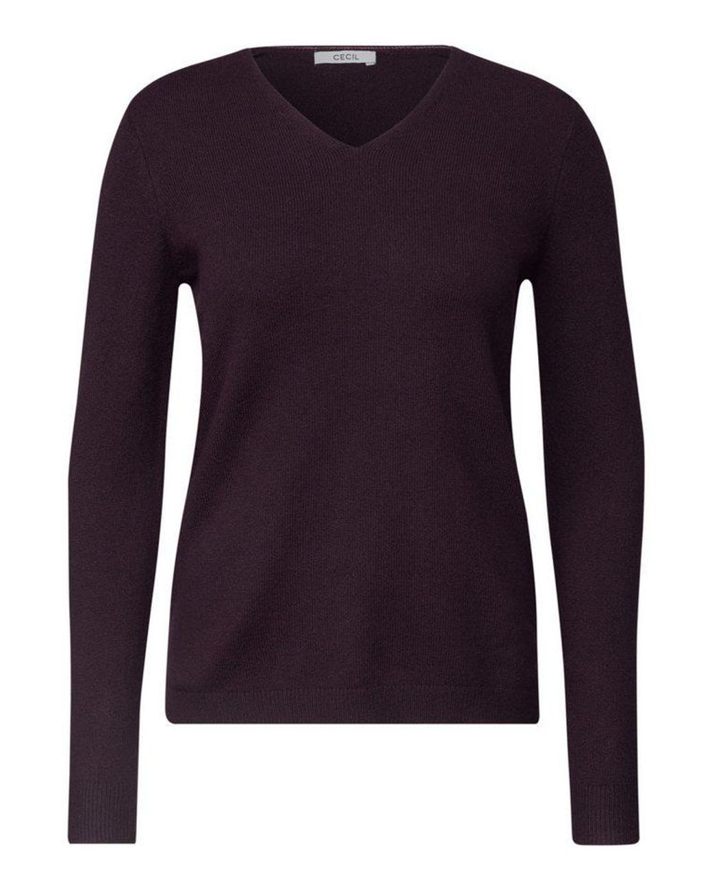 Cecil Blue Strickpullover Mit V-Ausschnitt