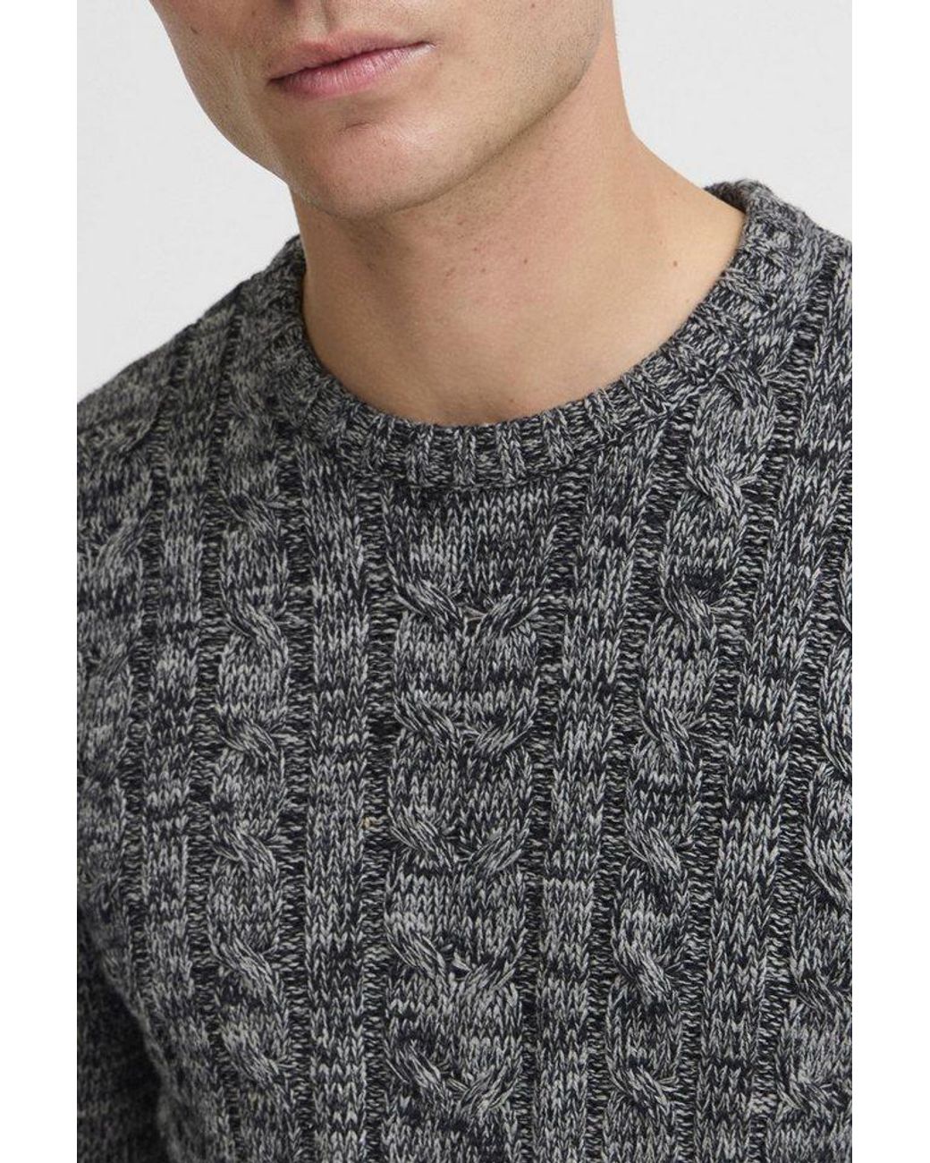 Solid Strickpullover Sdphilemon Strickpulli Mit Zopfstrickmuster in Gray für Herren