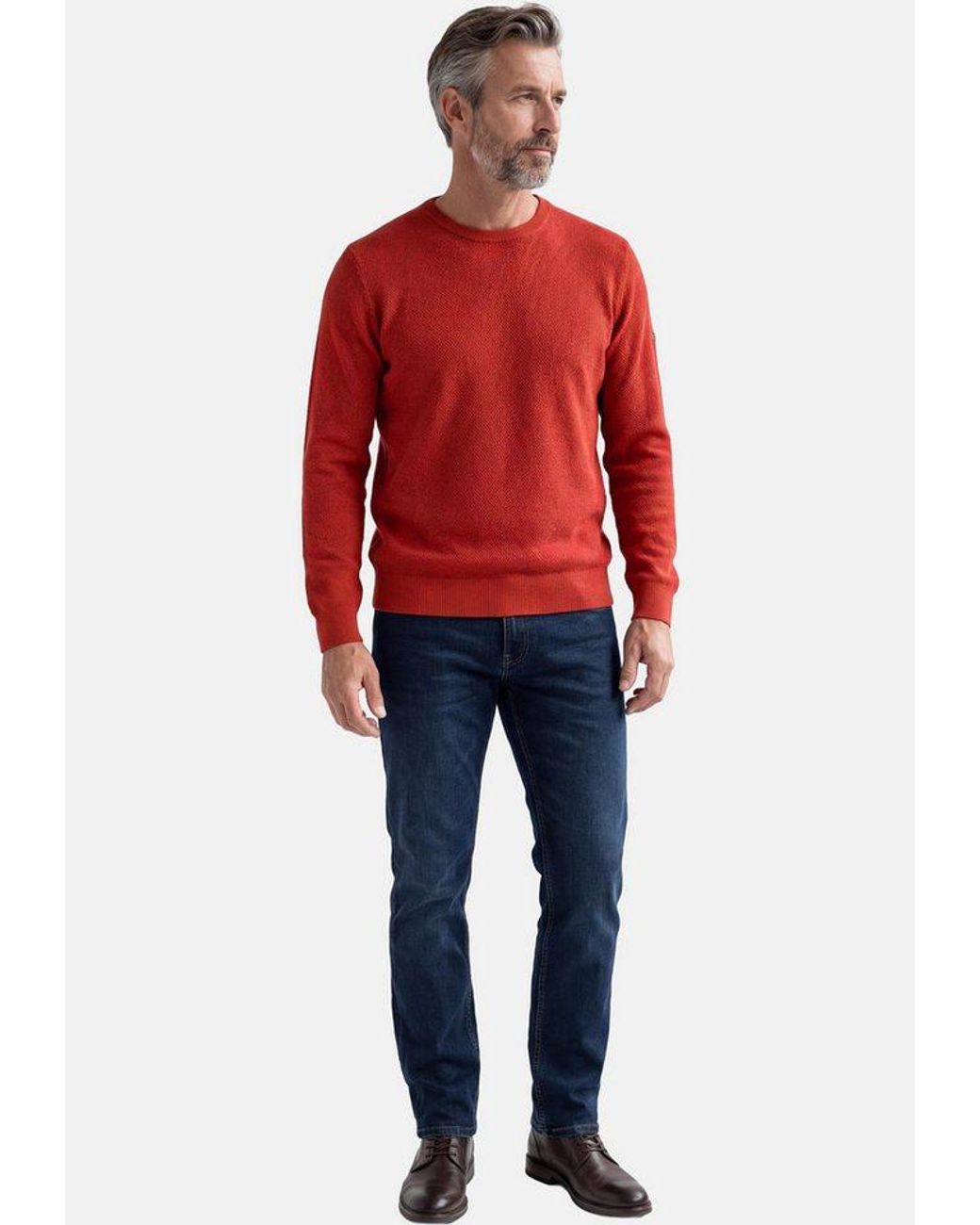 Redmond Rundhalspullover Basic (1-Tlg) Pullover in Red für Herren