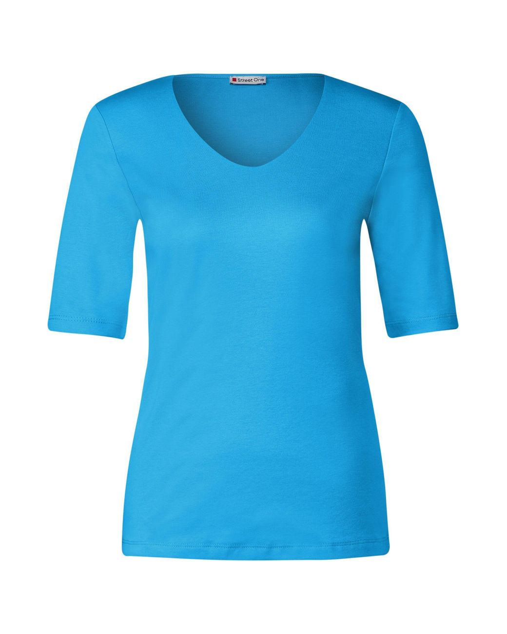 Nicht in Blue | Street One DE T-Shirt Vorhanden Splash mit V-Ausschnitt Lyst (1-tlg)