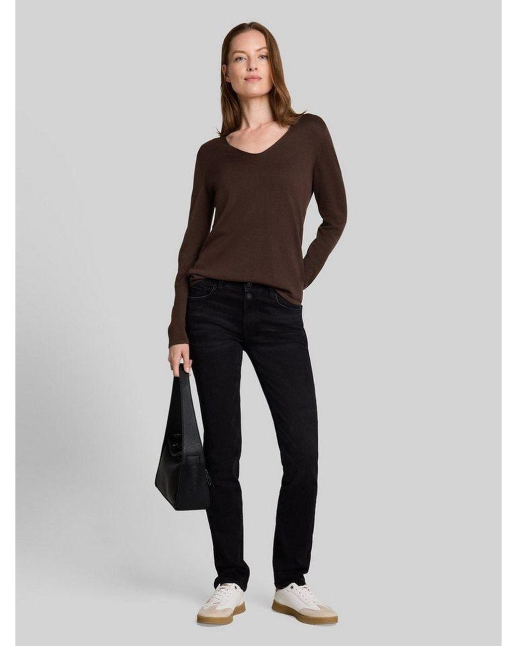Tom Tailor Black Strickpullover Pullover & Strickjacken Strickpullover Mit V-Ausschnitt