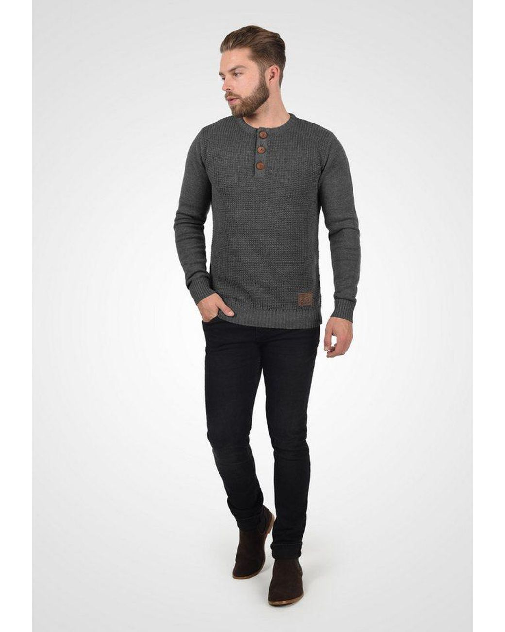 Solid Strickpullover Sdterrance Strickpulli in Gray für Herren