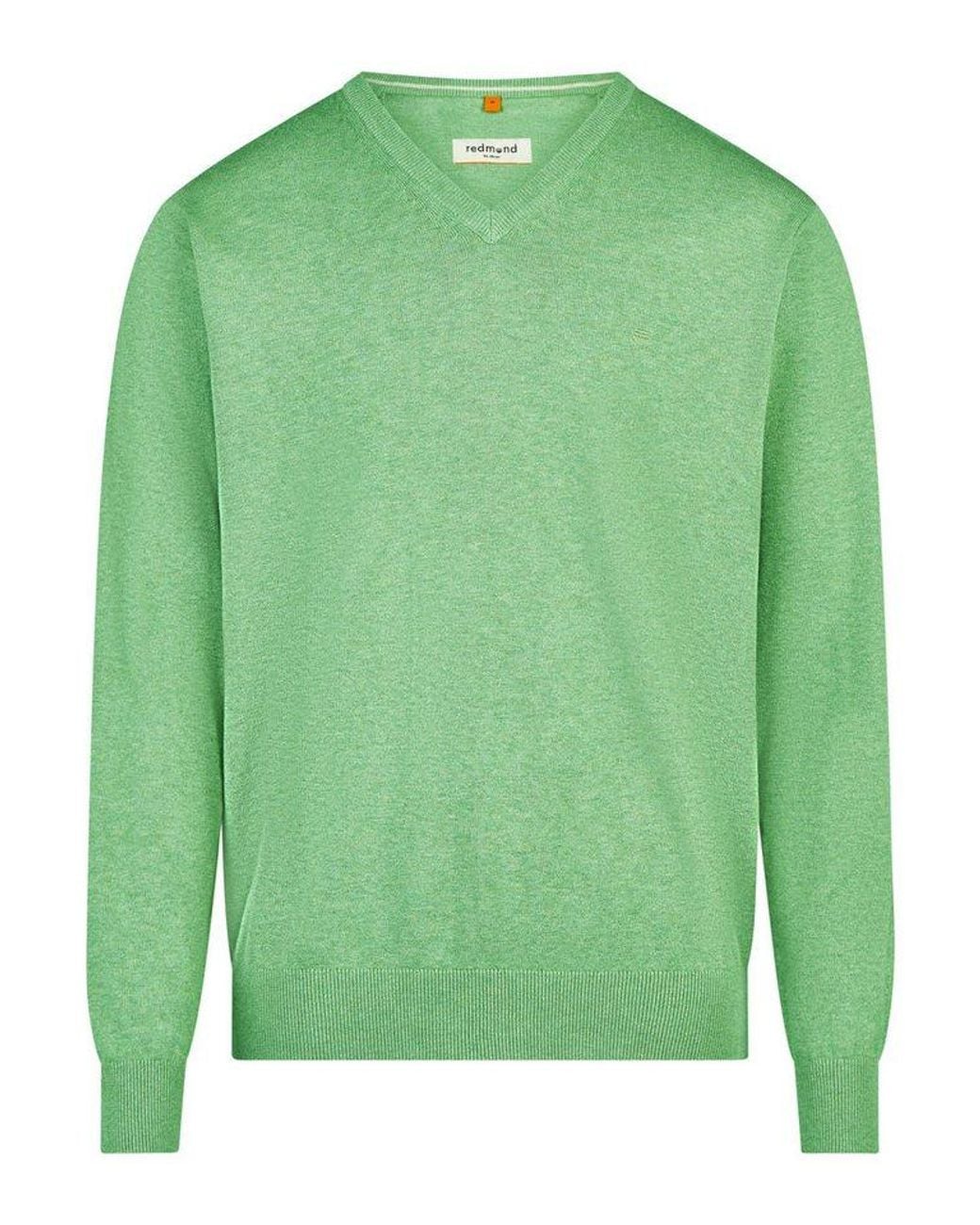 Redmond V-Ausschnitt-Pullover Basic (1-Tlg) Pullover in Green für Herren