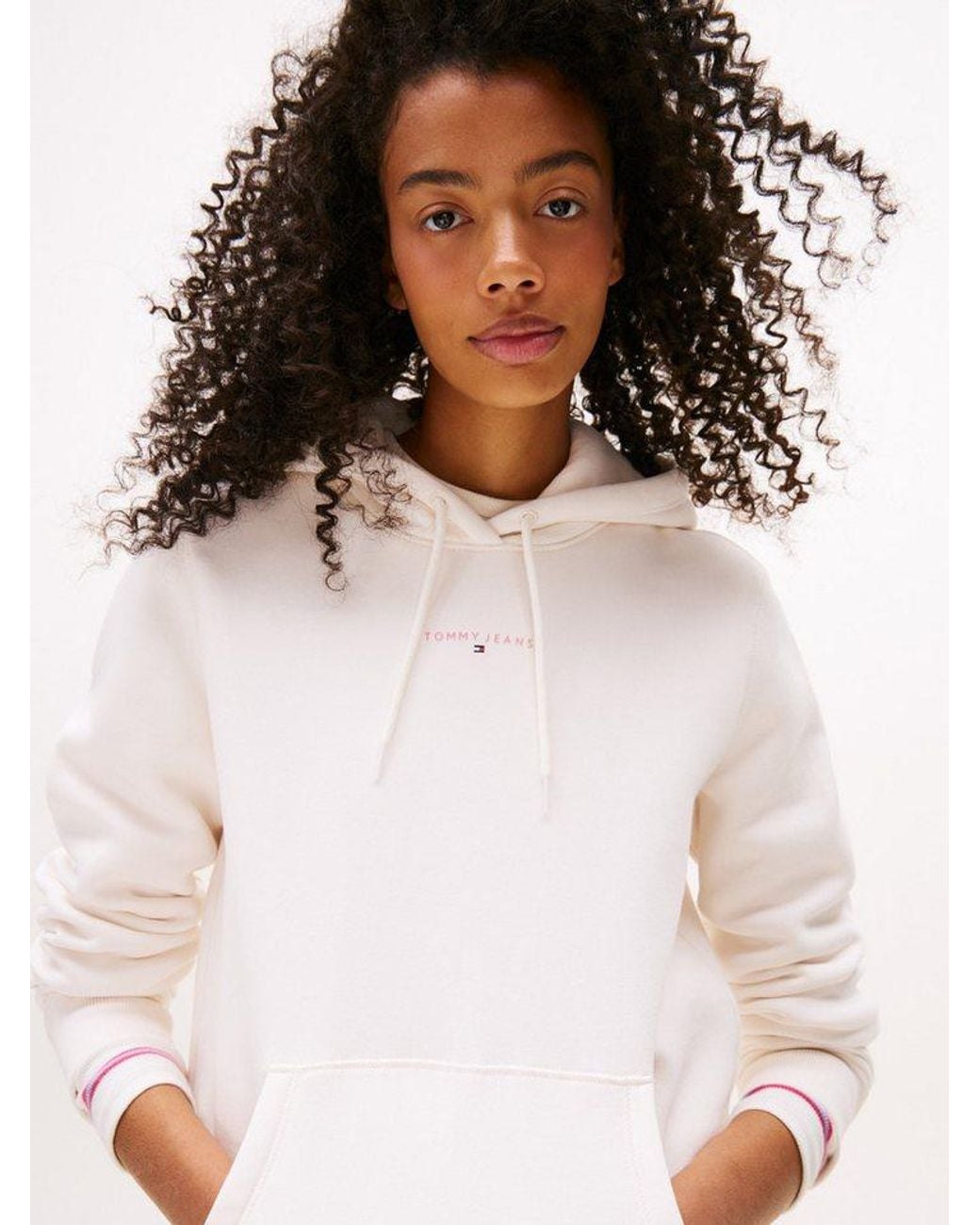 Tommy Hilfiger White Kapuzensweatshirt Tjw Reg Linear Hoodie Ext