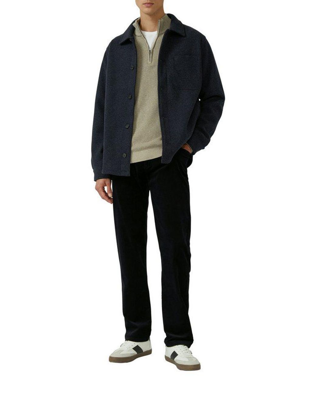 S.oliver Strickpullover Mit Zipper in Gray für Herren