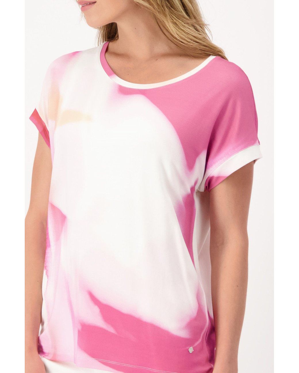 Monari T-Shirt Kurzarm Shirt mit allover print in Pink | Lyst DE