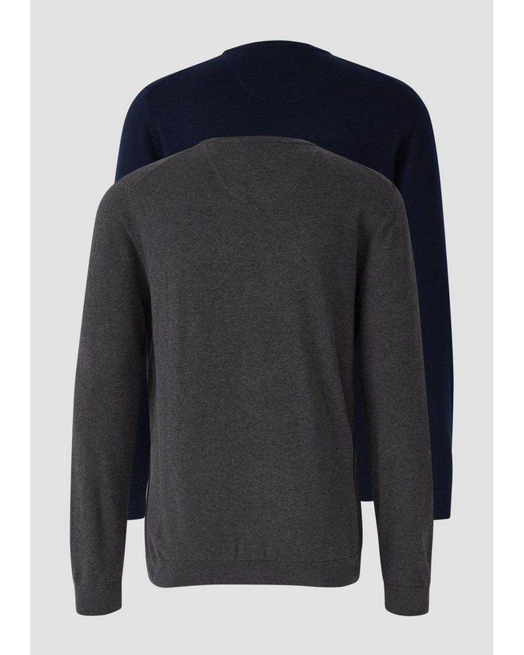 S.oliver Longpullover Strickpullover 2-Er Pack Strickpullover in Blue für Herren