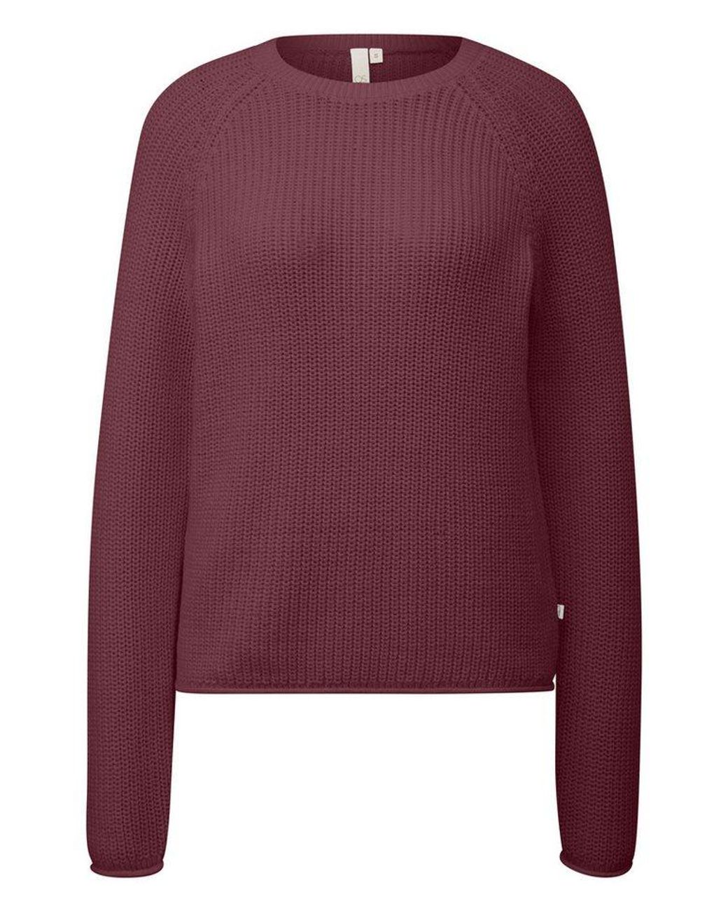 QS Purple Longpullover Strickpullover Melierter Strickpullover Mit Raglanärmeln