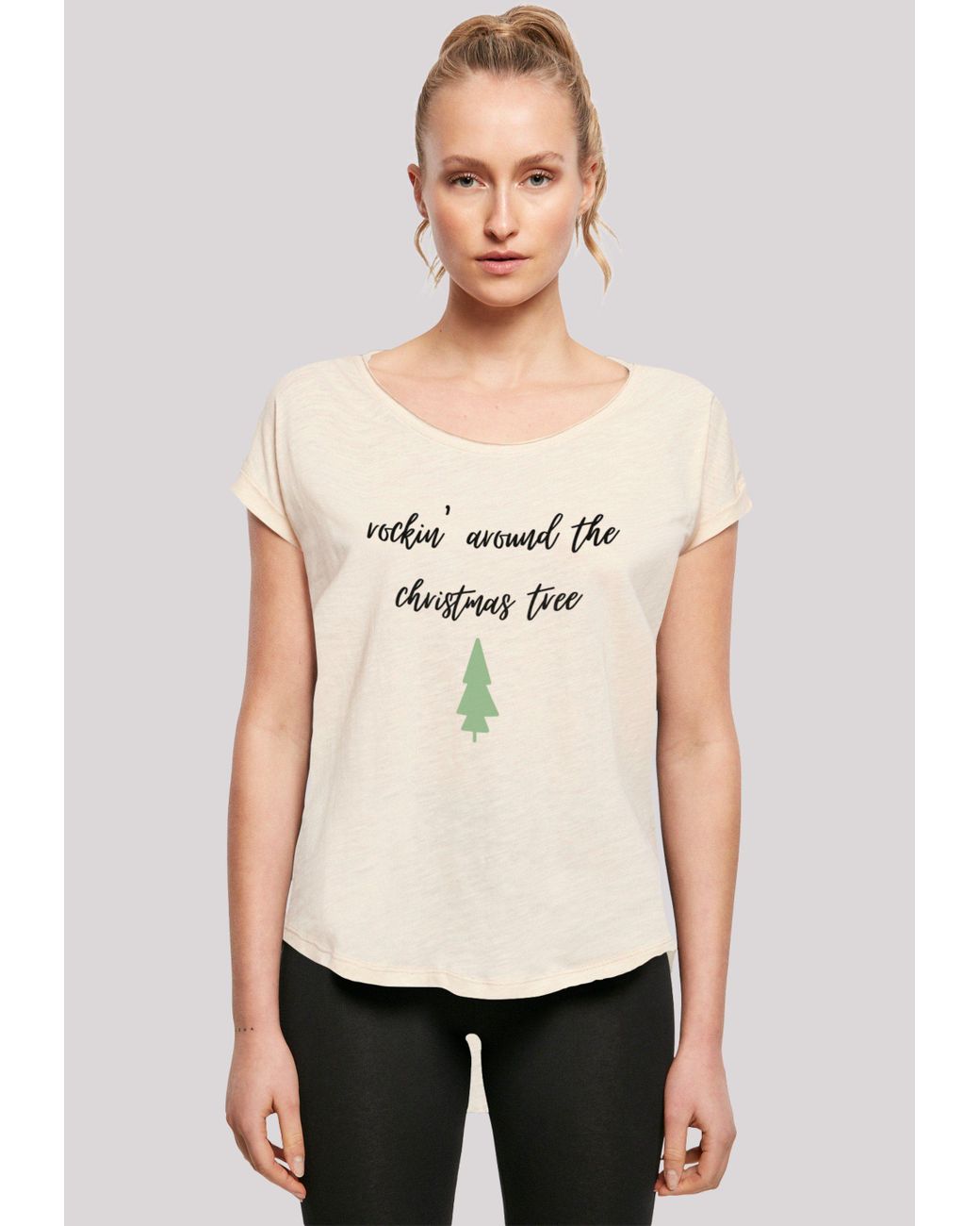 F4NT4STIC T-Shirt Rockin around the christmas tree Print in Natur | Lyst DE