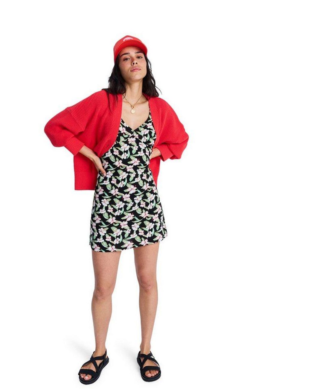 Roxy Black Strickkleid Free Spirits Mini