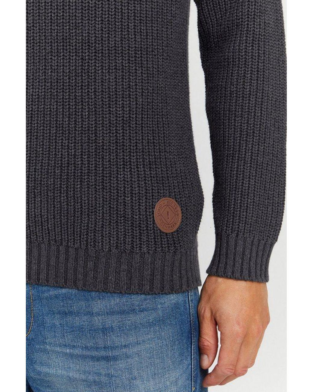 Solid Troyer Sdxenox Strickpulli Mit Stehkragen in Blue für Herren