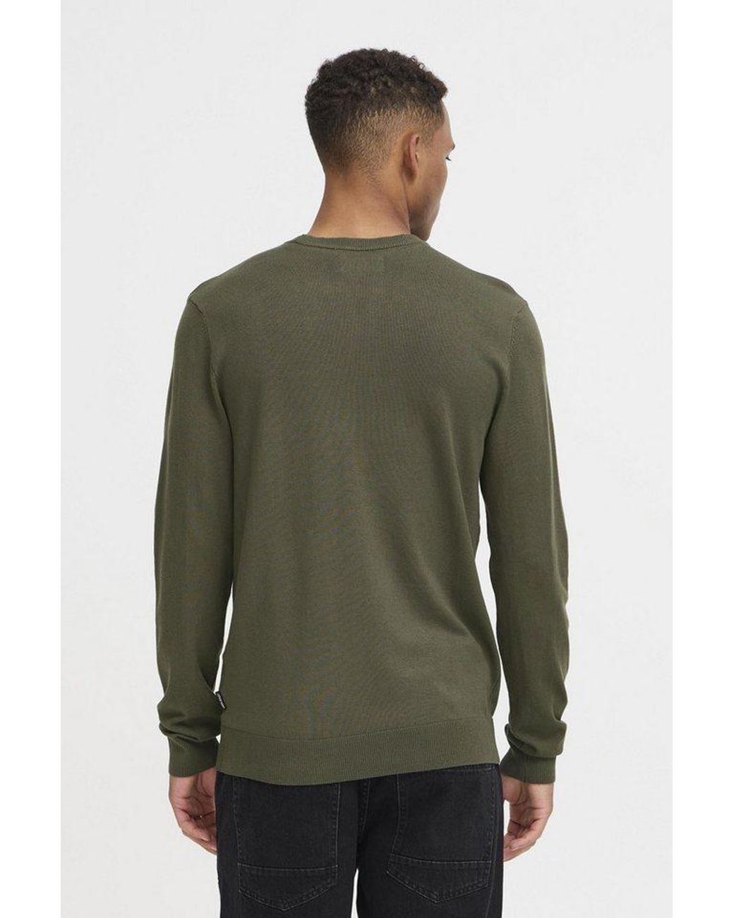 Blend Strickpullover Bhdan Stilvoller Basic Strickpullover in Green für Herren