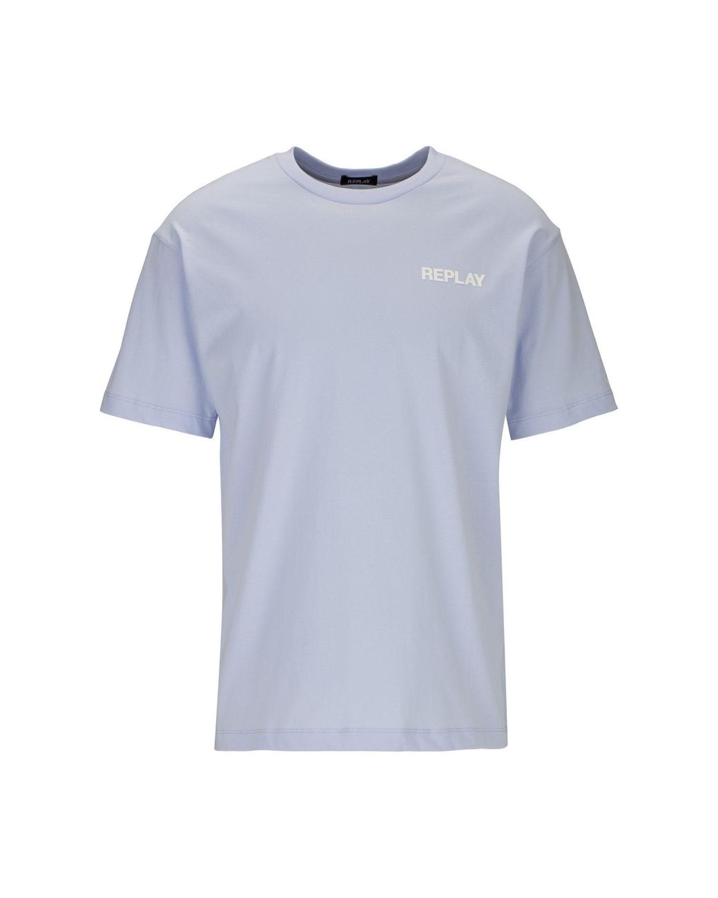 Replay T-Shirt Rundhalsshirt Logoschriftzug in | Lyst Herren für DE mit Blau