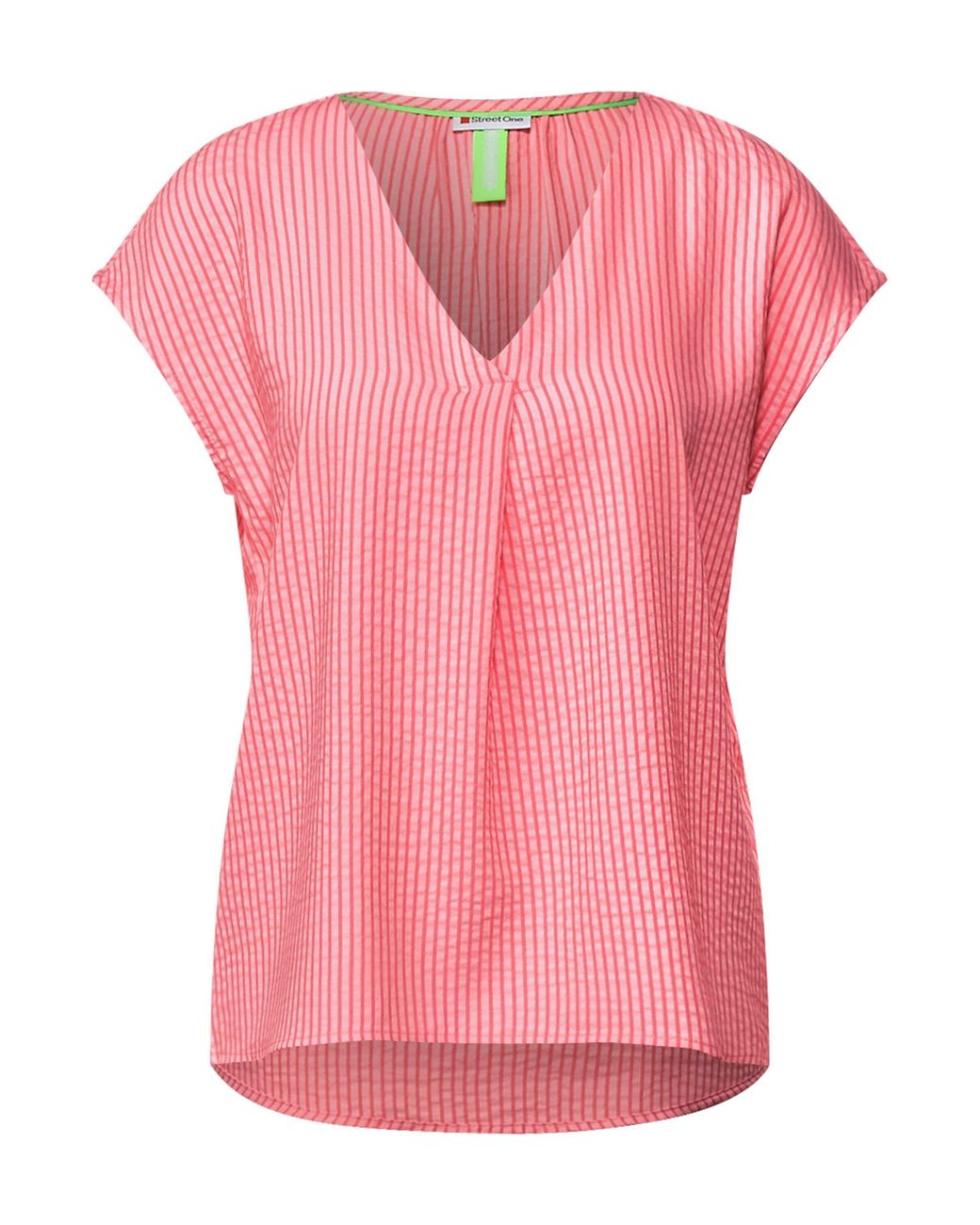 Street One Shirtbluse im Seersucker-Style mit Streifen in Pink | Lyst DE | Blusenshirts