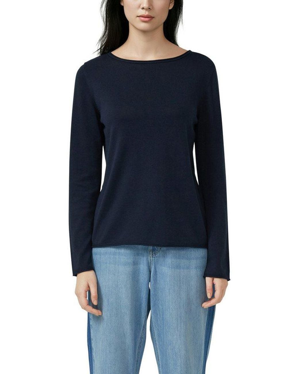 S.oliver Blue Strickpullover Mit U-Boot-Ausschnitt