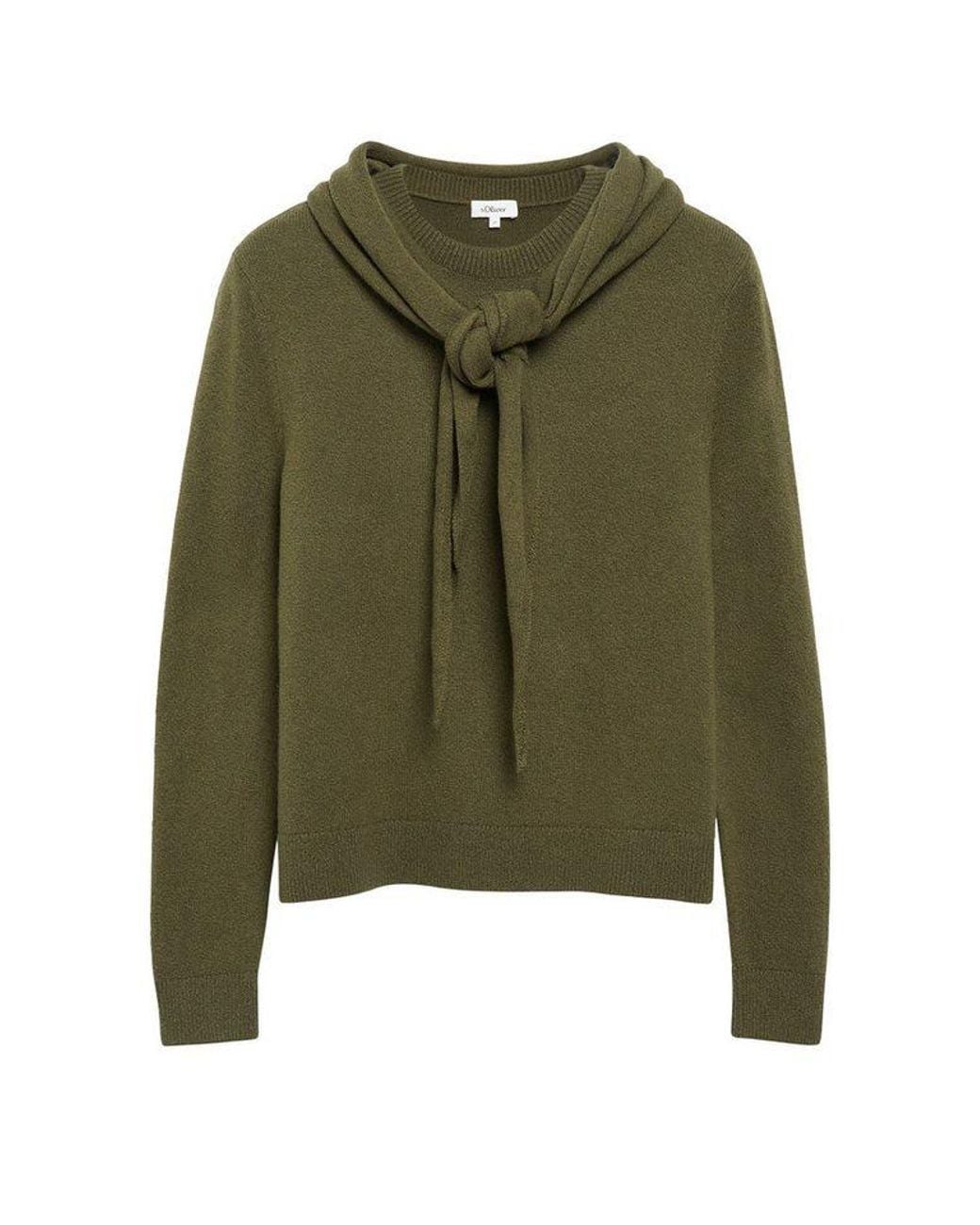 S.oliver Green Longpullover Strickpullover Strickpullover Mit Schal