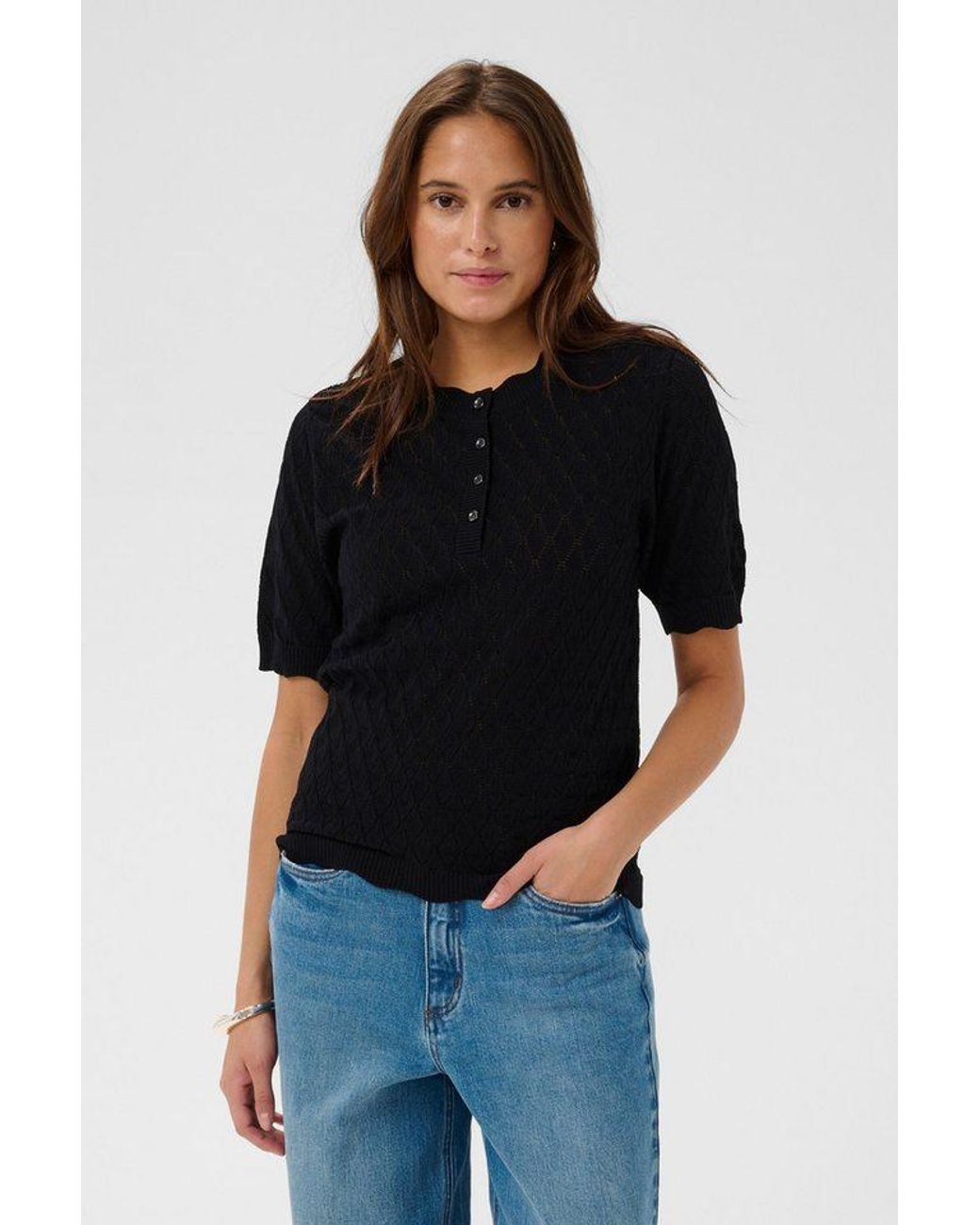 Kaffe Black Strickpullover Strickpullover Kabirta