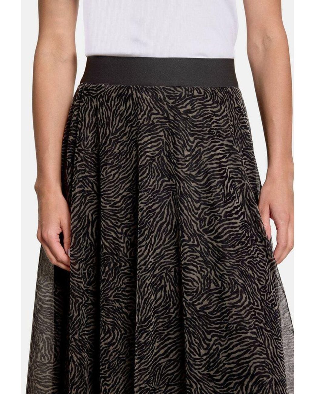 Zero Black Midirock Damen Mit Muster Material