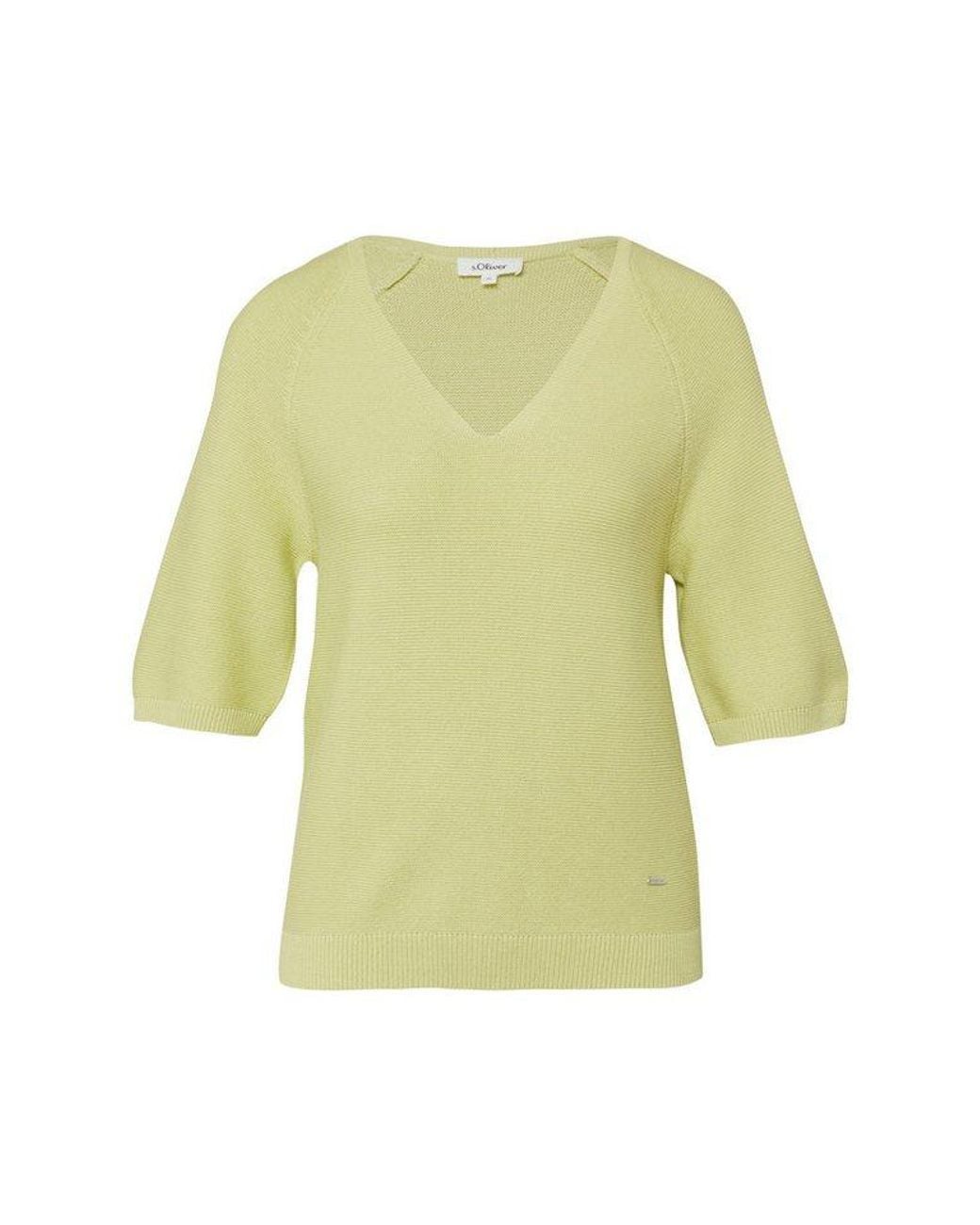 S.oliver Green Kurzarmpullover Strickpullover Kurzarm-Strickpullover Aus Baumwollmix
