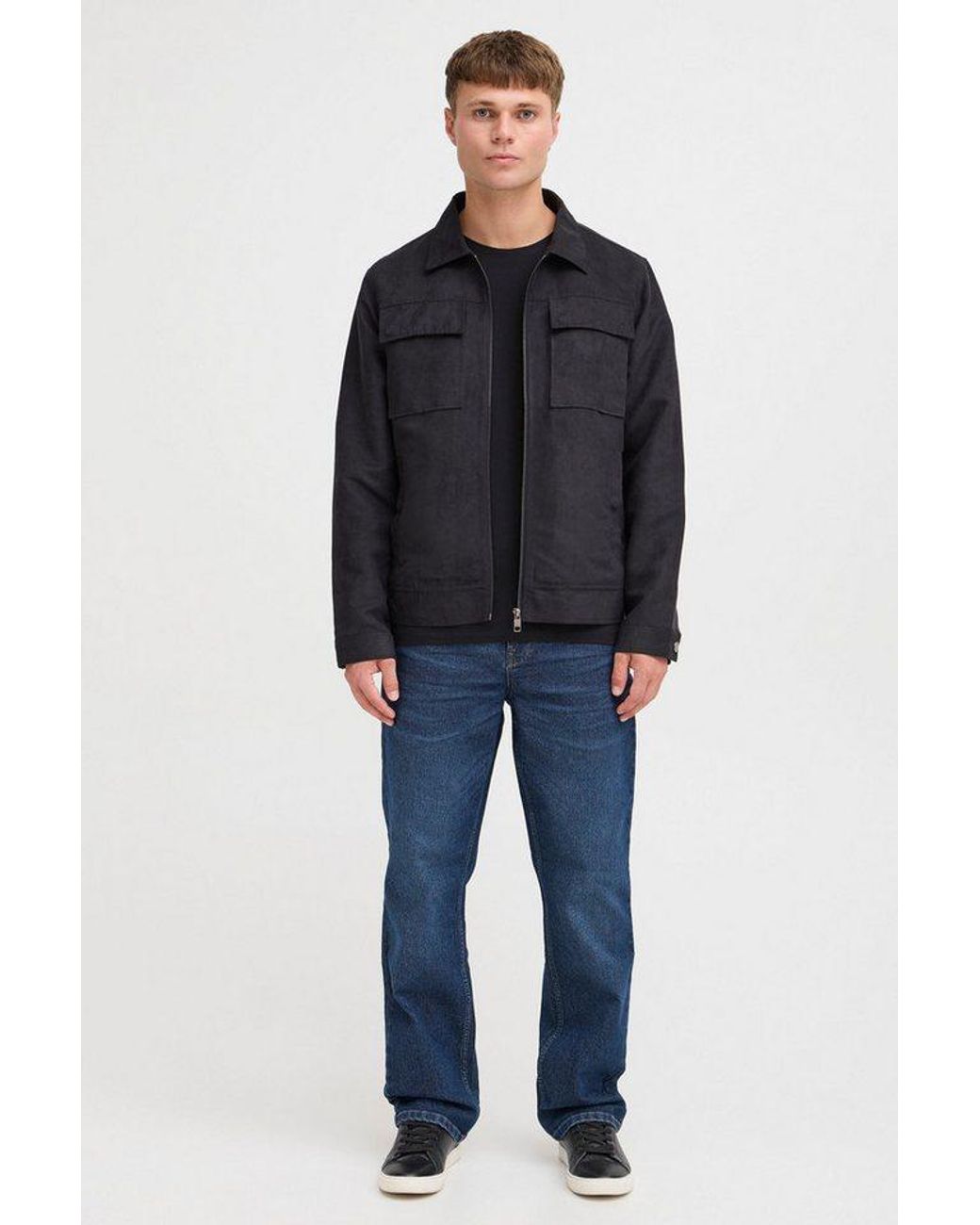 Solid Lederjacke Sdvamos Modische Jacke in Blue für Herren