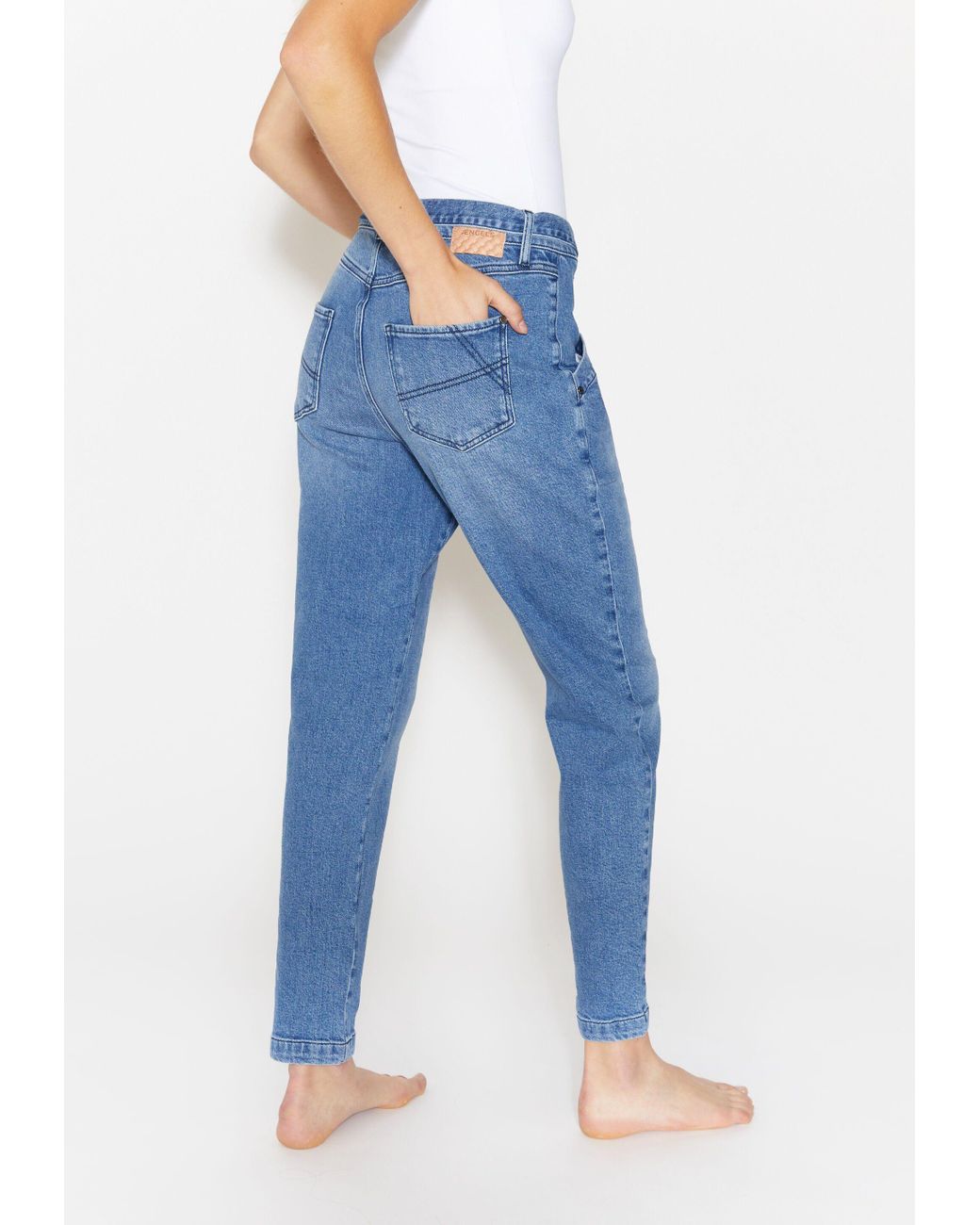 ANGELS Straight-Jeans Clare Fancy Belt mit Ziernähten in Blau | Lyst DE