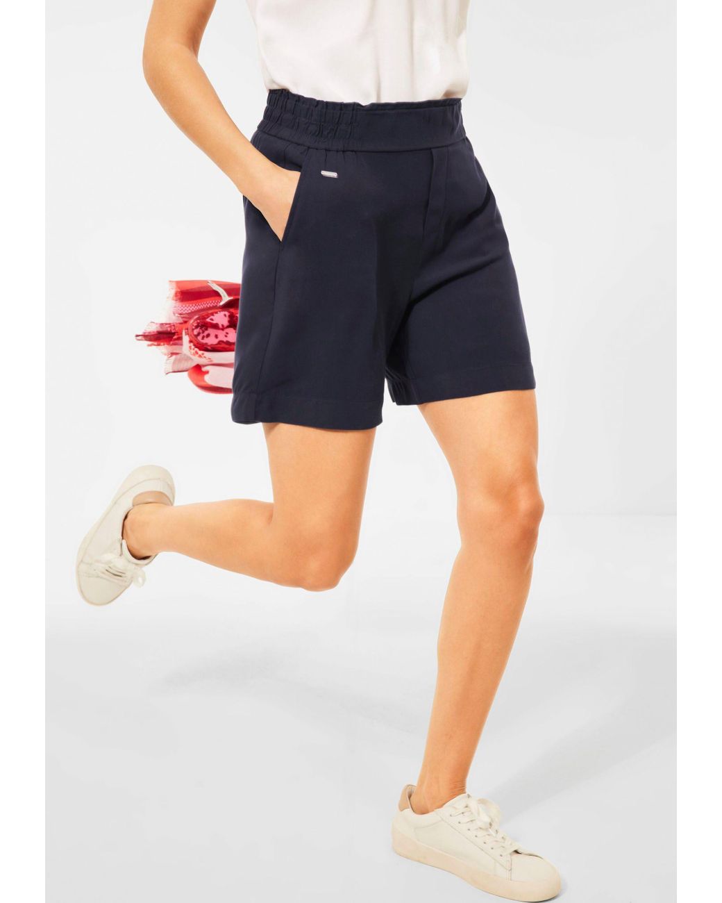 Street One Short Met Paperbag-band in het Blauw - Lyst