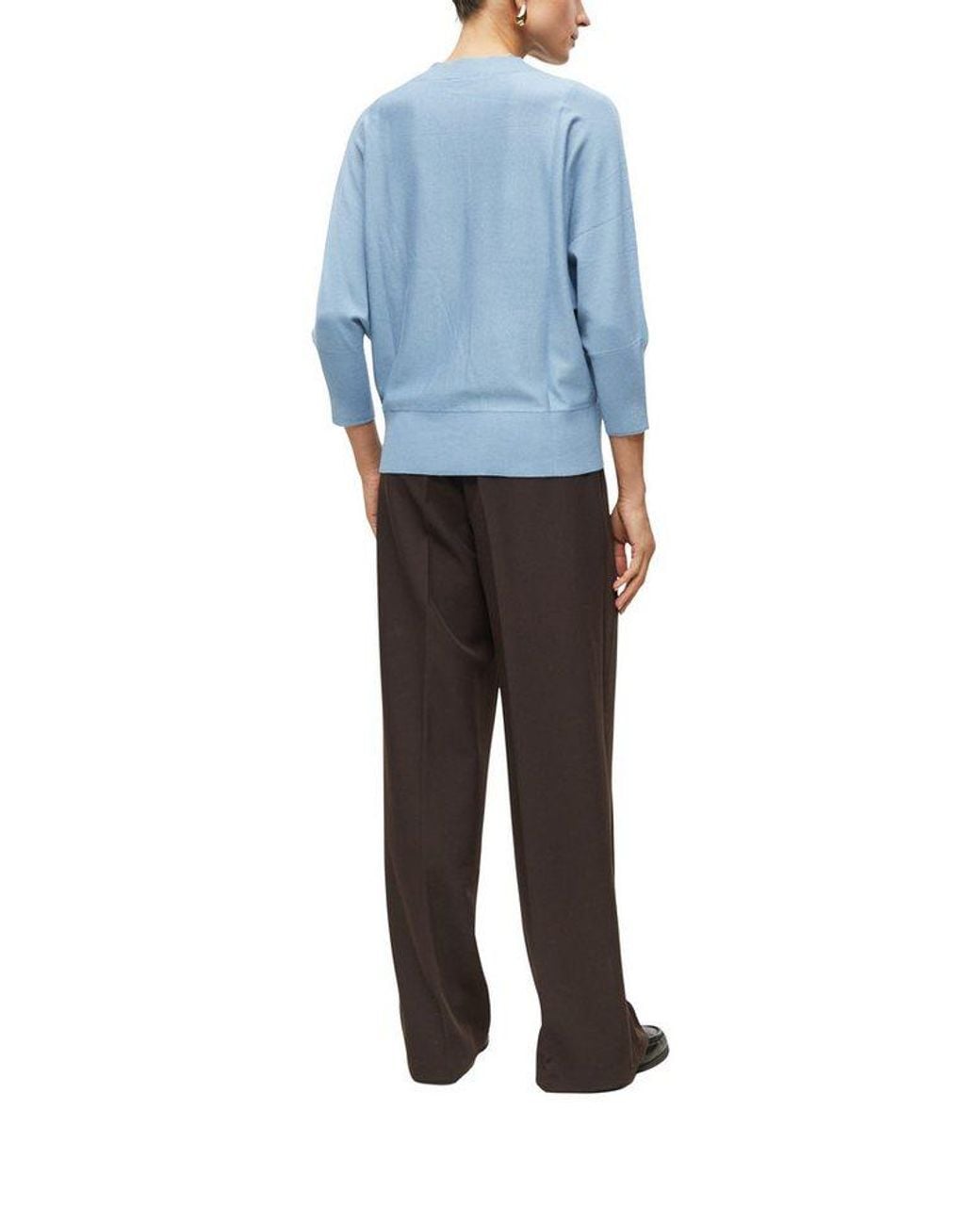 S.oliver Blue Strickpullover Rundhals Viskose