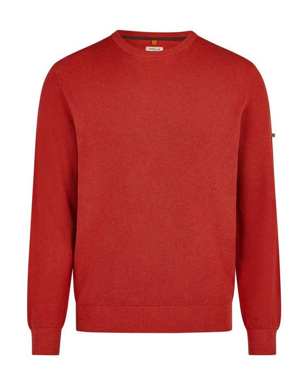 Redmond Rundhalspullover Basic (1-Tlg) Pullover in Red für Herren